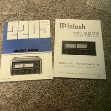 MCINTOSH MC2205 OWNER'S MANUAL  SERVICE INFORMATION - ORIGINAL