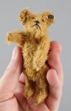 Miniature Antique c1910 German STEIFF Mohair Jointed Teddy Bear, Button Tag, NR
