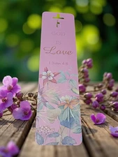 Bible Verse Bookmark with Hollow Cross Christian Bookmark, 30 Floral Styles.