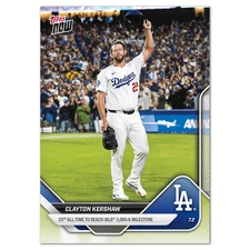 2025 MLB Topps NOW #373 Clayton Kersha LA Dodgers 3,000-K Milestone IN HAND