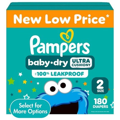 Pampers Baby Dry Diapers Size 2, 180 Count