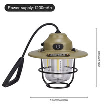 Retro Waterproof Camping Lantern - Dimmable Hanging Light for Outdoor Use