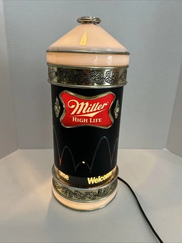 Vintage 1984 Miller Beer Bouncing Ball Rotating Motion Table Top Bar Light.