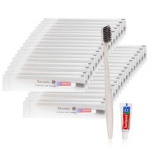 Disposable Toothbrushes with Toothpaste,30 Pack Apricot Individually Wrapped ...