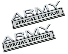 2pcs Large Army Special EDITION emblem Badges Fender Truck Chrome Black