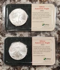 2002 & 2003 (1 LOT of 2) Rim Toning Silver American Eagle Dollars Littleton
