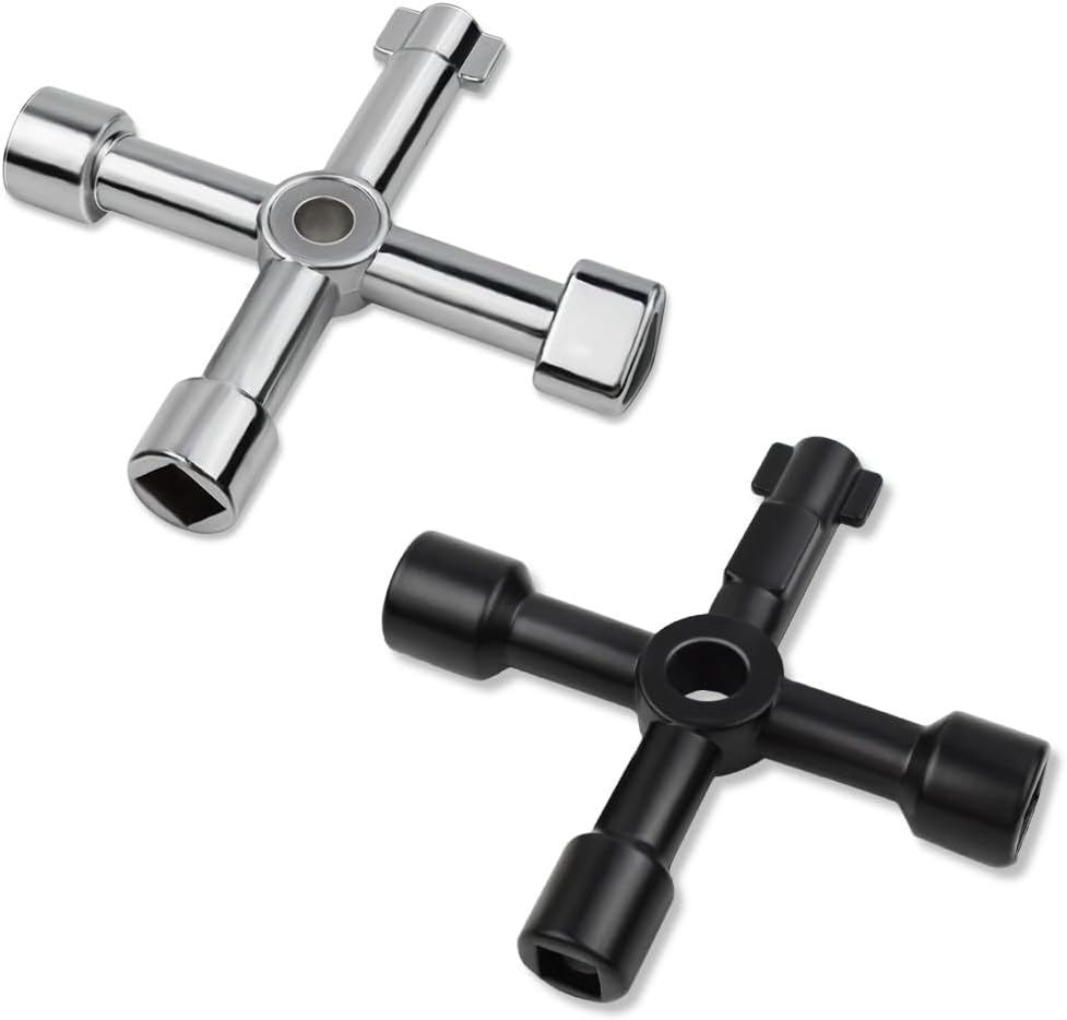 2 Pack 4-way Sillcock Key Wrench Multifunctional Water Utility Key