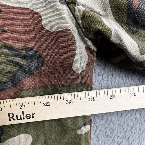VTG Woodland Camo Quilted Work Jacket Hunting Streetwear Thrashed *Broken Zipper image 5