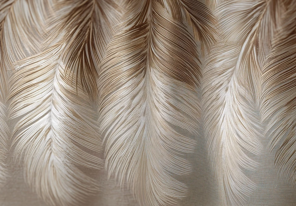 Papier Peint Intissé Panoramique Plumes Blanc Beige XXL Chambre et Salon 12 - Photo 2/4