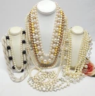 VINTAGE TO NOW FAUX PEARL BEAD NECKLACE LOT, FASHION/COSTUME JEWELRY LOT