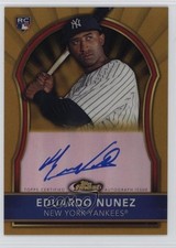 2011 Topps Finest Gold Refractor Rookie Auto /75 Eduardo Nunez #105 Auto 1r8u