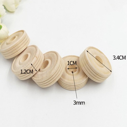 30 Pcs Solid Wood Small Wheels Diy Handmade Crafts Supplies Predrilled Circles - Picture 10 of 12