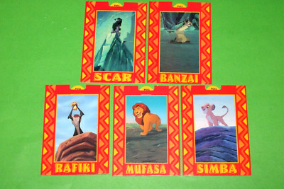 1994 THE LION KING SERIES 1 POP UP INSERT 5 CARD SET P1-P5 DISNEY CARTOON MOVIE