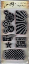 Tim Holtz GRUNGE CIRQUE Visual Artistry cling mount rubber stamps