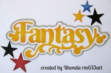 DISNEY FANTASY title paper piecing Premade Scrapbook Pages album card by Rhonda