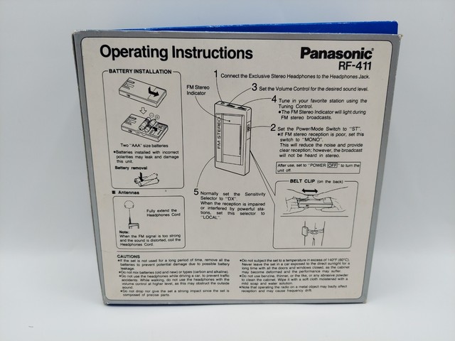 Radio Rf41 Panasonic RF-411 Vintage FM Stereo Headphone Radio. for parts/repair as ...
