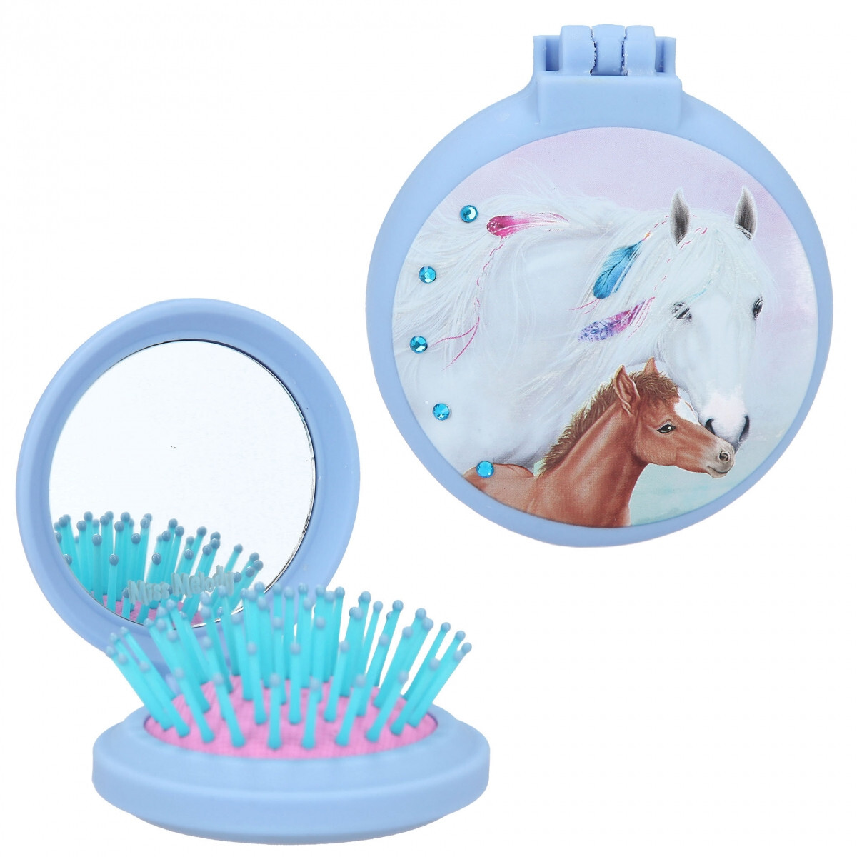 Depesche Miss Melody folding hairbrush Blue horse hairbrush girls hair brush NEW