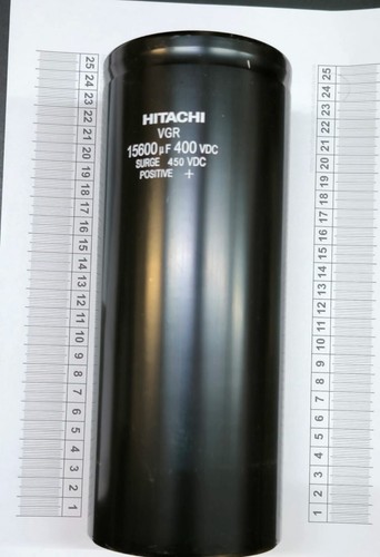 Condensadores VGR2G15600MFNF221WS HITACHI VGR 15600uF 400VDC 90x221mm - Imagen 3 de 3