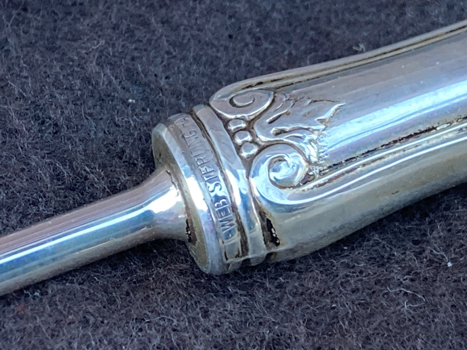 VTG WEB STERLING SILVER CANDLE SNUFFER W/ STERLING HANDLE eBay