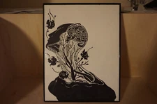 Original Black and White Pen & Ink Drawing Figurative Portrait