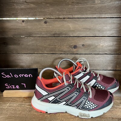 Womens Salomon XR Shift Maroon Outdoor Hiking Shoes Sneakers Size M GUC 