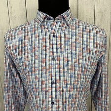 Visconti Black Men's XL Multicolor Contrast Cuff Long Sleeve Button-Front Shirt