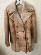 Sawyer of Napa Tan Spring Lamb Shearling 3/4 Woman  s Coat Size 8 Bloomingdales