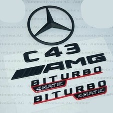 Mercedes Benz C43 COUPE C205 AMG BITURBO 4MATIC Rear Star Emblem Badge Set