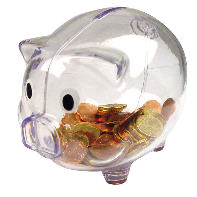 Cute Piggy Bank Money Box Saving Coins Cents Fun Gift Plastic Pig Kids Toys  HQ