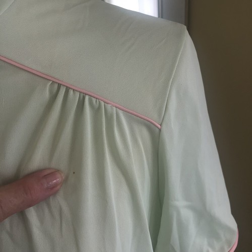 NOS Vtg Vanity Fair Pajama Set Vtg Size 32 Mint Green & Pink Nylon Short Sleeve - Picture 11 of 11