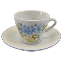 Reutter Porzellan W Germany Tea Cup Saucer Blue Flower Demitase