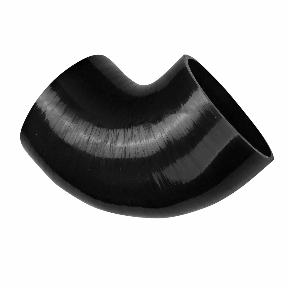 4" 90 DEGREE ELBOW TURBO/INTAKE PIPING SILICONE COUPLER BLACK HOSE 102MM+T-CLAMP