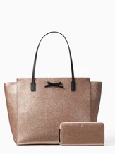 Kate Spade Mavis Street Taden Tote & Neda Wallet Rose Gold