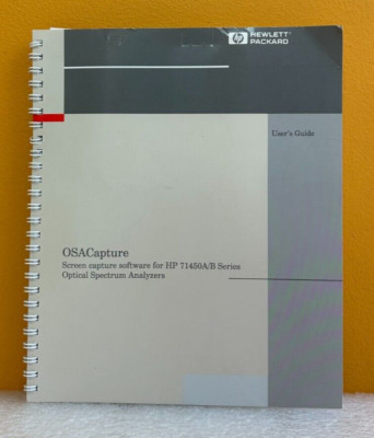 HP / Agilent 70950-90054 1995 OSACapture Optical Spectrum Analyzers User's Guide