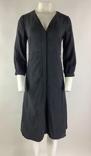 NWOT Everlane Sz 2 The Curpo Blouson Dress Black 100% Cupro Textured Material BP