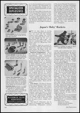 1957 Japan Baby Rockets Program Photo Fuji Precision Machinery Article Print Ad