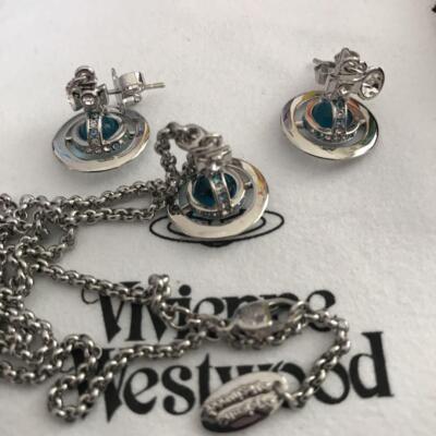 Vivienne Westwood ノベルティ Vivienne Westwood Necklace Earrings Set Petite Orb Blue
