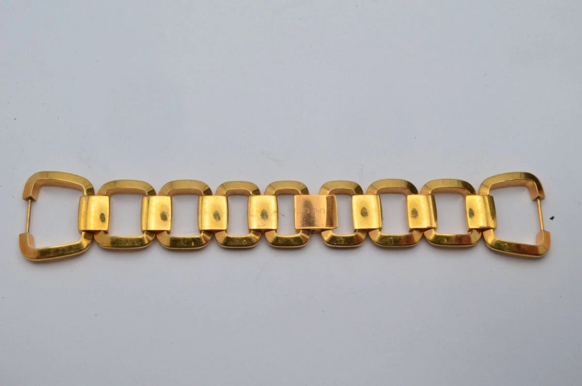 Gucci Mujer Acero Pulsera Para 125.4 Pulsera Vintage Raro Dorado Oro Amarillo
