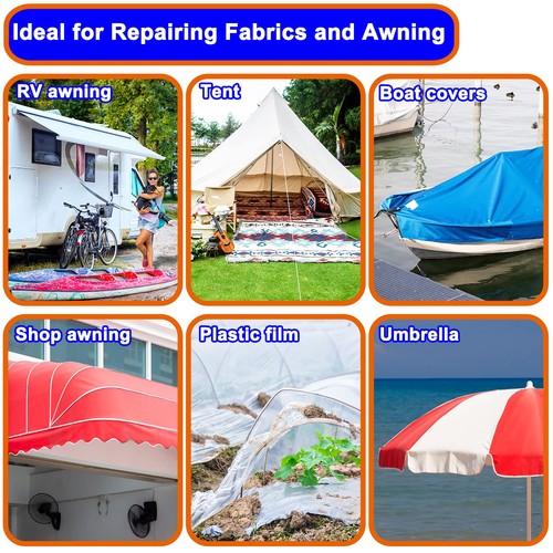 39FT RV Awning Repair Tape,Waterproof Canvas Patch Kit, Tent White  - Picture 5 of 7