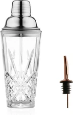 Glass Cocktail &Martini Shaker, 15oz Shaker & Copper Pour Spout 