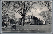 Postcard Thesquare and Jown Pump, Saxonville. Mass. J FEber   R95