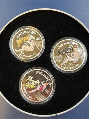 2012 New Zealand and Mint (Niue) WWII Nose Set 3 x 1 oz Silver