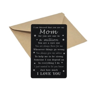 One-in-a-Million Mom Engraved Wallet Card, Mother's Day Gift of Love & Strength
