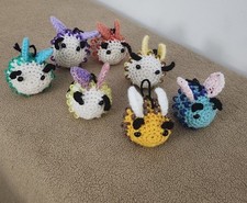 HAND CROCHETED CHARMING LITTLE HONEY BEES WITH BEADED EXTERIOR