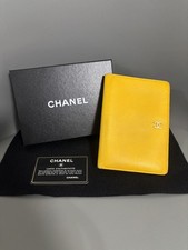 CHANEL CC Yellow Leather Bifold Wallet Access...