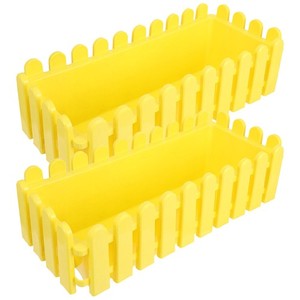 2 Pcs Planter Box Plastic Fence Flower Pots for Indoor Plants Boxes