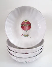 VTG Pierre Deux Moustiers France Hot Air Balloon Bowls Set 4