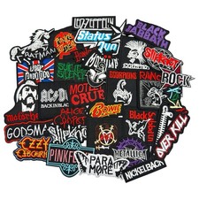 Lot of 20 Heavy Metal Punk Music Rock Band Patches Wholesale Iron-on Appliques