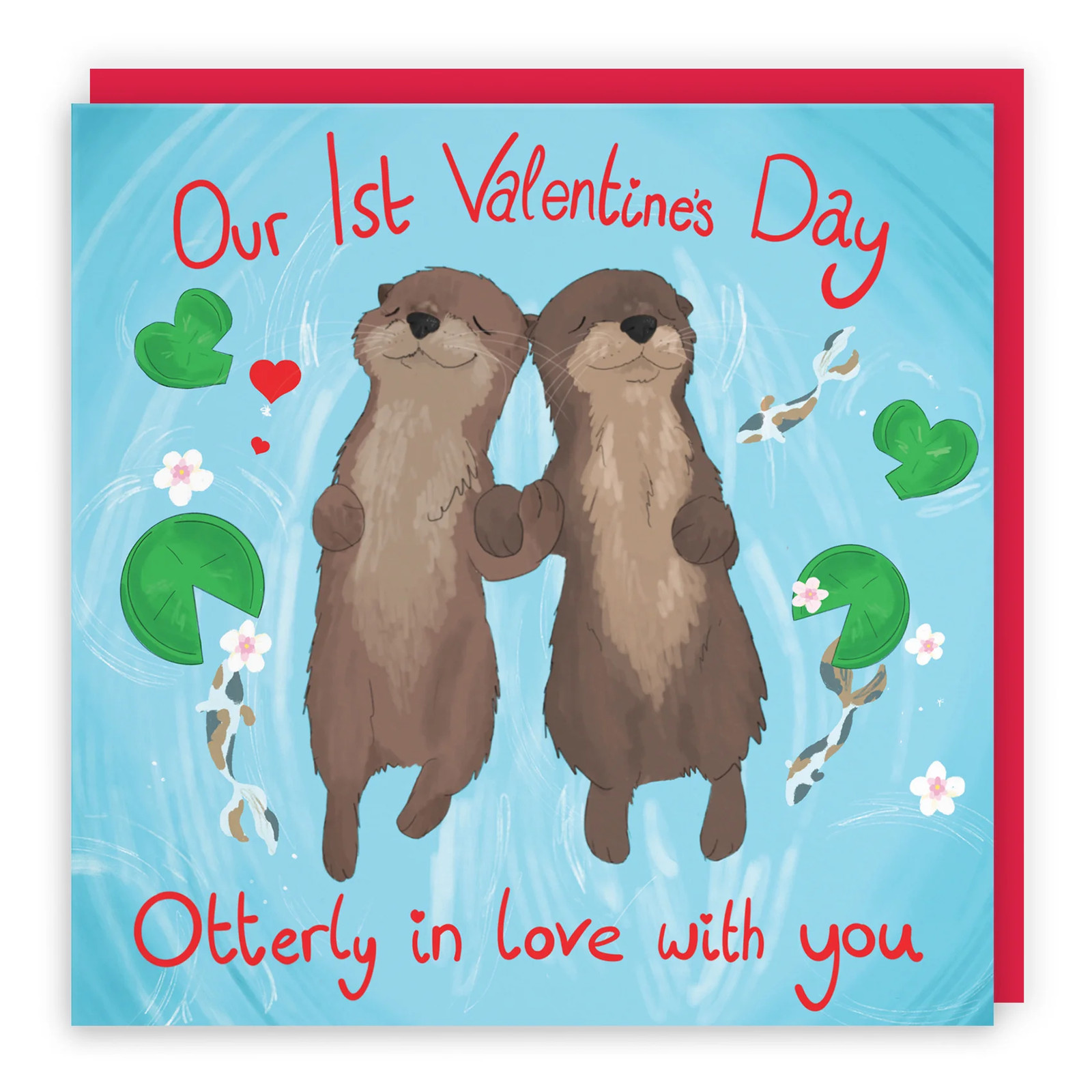 1st Otters Valentine's Day Card Cute Animals