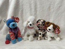 TY Beanie Baby Lot of 4 Dogs Hodge-Podge, Kippy, L'amore, Bo W/ TAGS